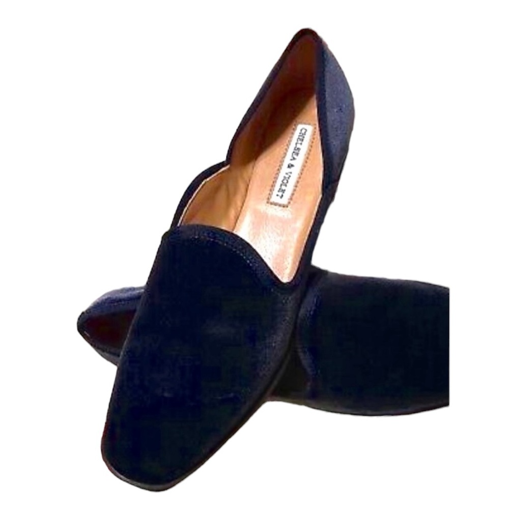 CHELSEA & VIOLET EUC Slip On Loafer in Blue Velvet Women Size 8 - Picture 6 of 10
